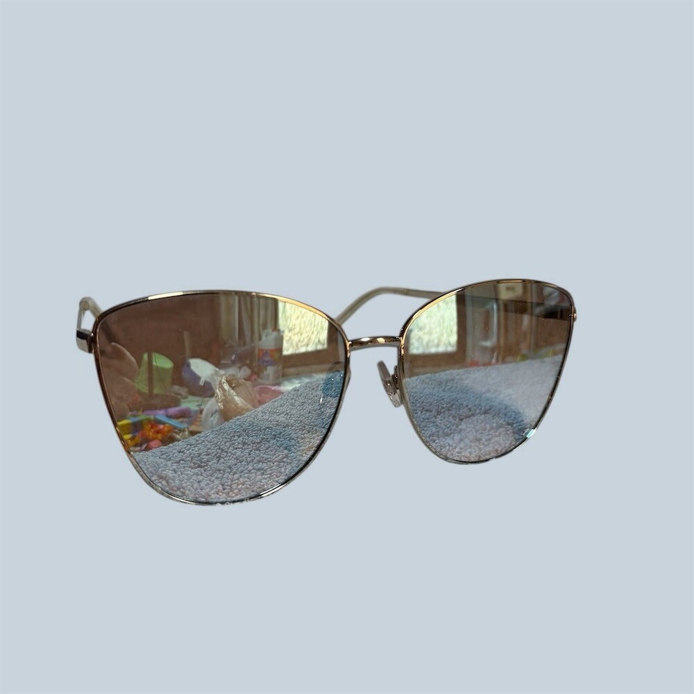 Cat Eye Mirrored Sunglasses Gold Frame